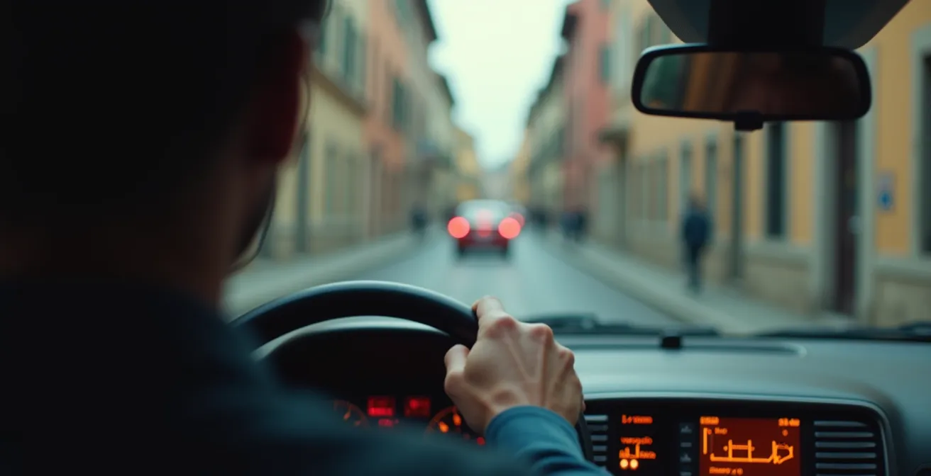 Pannelli elettronici di segnalazione varco ZTL in una strada del centro storico